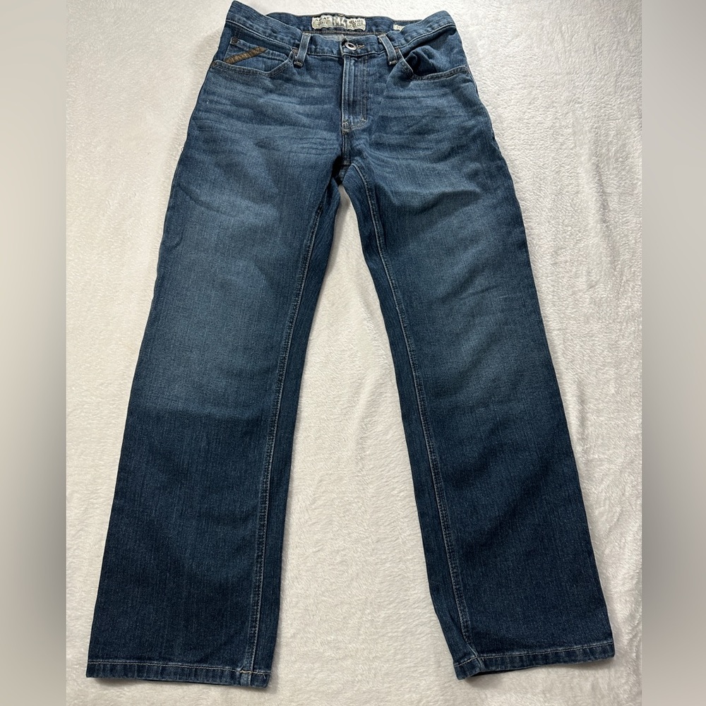 Ariat legacy m4 relaxed bootcut distressed  size 29/30